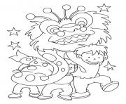 Coloriage nouvel an chinois parade dragon dessin