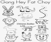 nouvel an chinois animal zodiac dessin à colorier