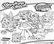 Coloriage shopkins shoppies join the party Sweet Petal Cupcake Rosa Basket dessin