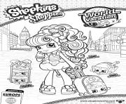 shopkins shoppies Macy Macaron Melty Macaron Stack le macarons world vacation europe dessin à colorier