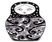 Coloriage Matryoshka dolls 9 Poupee Russe dessin