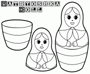 Matryoshka dolls 6 Poupee Russe dessin à colorier