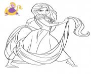 Princesse Disney Raiponce dessin à colorier