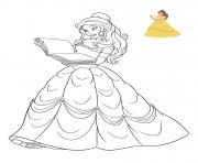 Princesse Disney La Belle et la Bete dessin à colorier