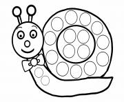 Coloriage escargot a gommette enfant