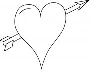dessin coeur avec une fleche dessin à colorier