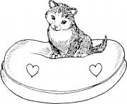 dessin chat sur son lit dessin à colorier