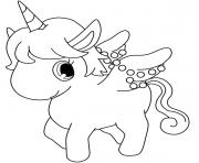 dessin licorne cute kawaii dessin à colorier