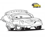 cars 3 luigi personnage dans film cars voiture jaune dessin à colorier