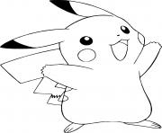 pokemon pikachu fait salut dessin à colorier