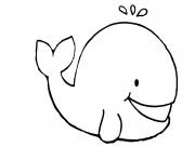 Coloriage baleine simple pour enfants dessin