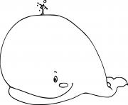 baleine belle et souriante dessin à colorier