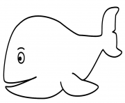 Coloriage baleine facile enfant maternelle dessin