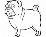 funny pug chien dessin à colorier