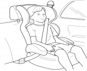 boucler la ceinture pour la securite voiture enfant dessin à colorier