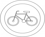 panneau bicyclette velo securite routiere dessin à colorier