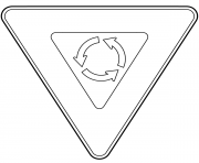 Coloriage panneau ceder le passage securite routiere