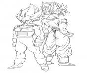 goku et son frere vegeta dragon ball z akira toriyama dessin à colorier