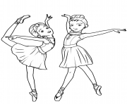 camille le haut et felicie milliner de ballerina dessin à colorier
