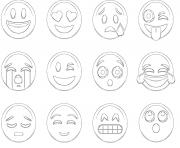 Coloriage sourire emoji emoticon dessin