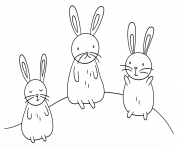 kawaii bunnies dessin à colorier