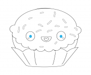 kawaii cupcake dessin à colorier