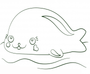 kawaii seal dessin à colorier
