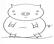 kawaii pig dessin à colorier