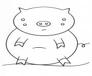 Coloriage kawaii pig