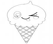 kawaii ice cream cone dessin à colorier