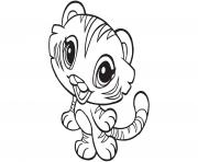 Coloriage kawaii animaux tigre