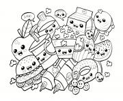 Coloriage kawaii food nourriture