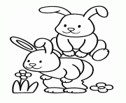 Coloriage paques un lapin dessin