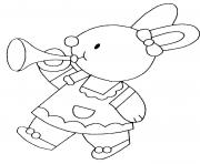 Coloriage lapin kawaii joyeux dessin