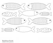 Coloriage fiche maternelle poisson davril plusieurs poissons dessin