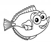 Coloriage poisson davril rigolo dessin
