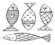 Coloriage fiche maternelle poisson davril plusieurs poissons dessin