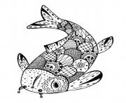 Coloriage poisson avril mandala dessin
