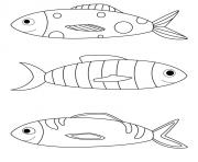 trois grands poisson avril dessin à colorier