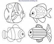 Coloriage poissons davril plusieurs modele dessin