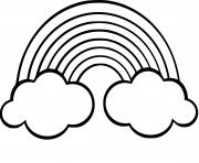 arc en ciel avec nuages dessin à colorier