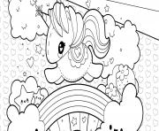 licorne arc en ciel kawaii etoiles happy unicorn par artherapie dessin à colorier