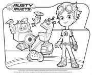 Coloriage Rusty Rivets Flying Robot dessin