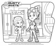 Coloriage Rusty Rivets dans la voiture dessin