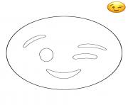 Emoji Wink Smiley dessin à colorier