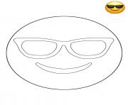 Emoji Sunglasses Smiley dessin à colorier