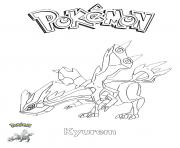 Kyurem Pokemon dessin à colorier