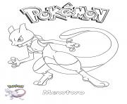 Mewtwo Pokemon dessin à colorier