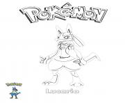 Lucario Pokemon dessin à colorier
