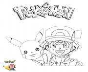 2 Ash and Pikachu Pokemon dessin à colorier